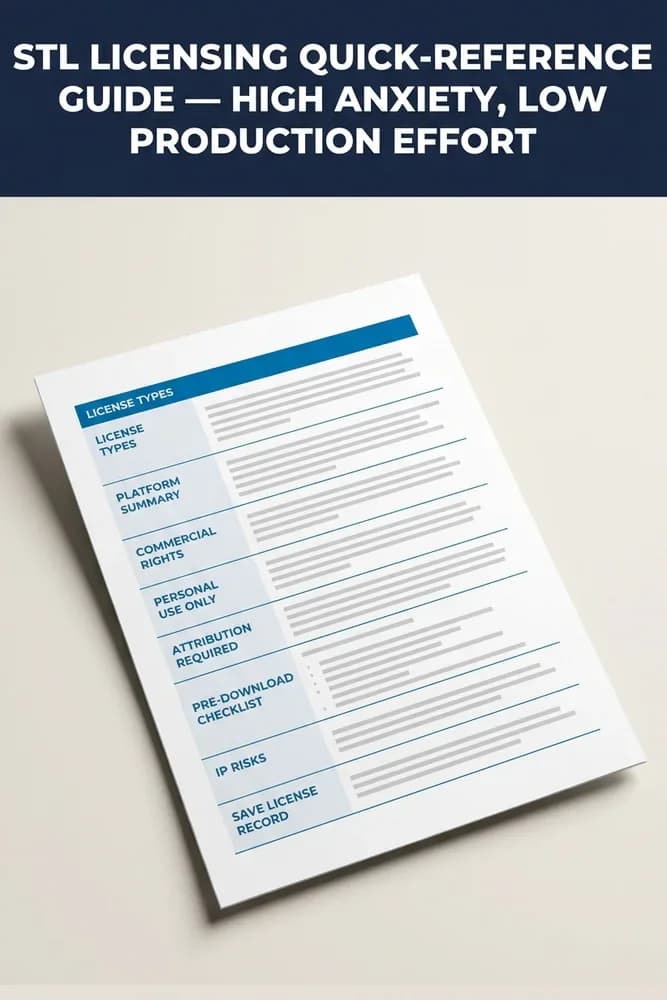 STL Licensing Quick-Reference Guide — high anxiety, low production effort